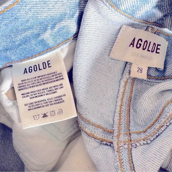 AGOLDE Broken Waistband Jean Organic Cotton Sideline Light Blue Wash 28 - Picture 8 of 9